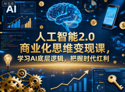 【精】人工智能2.0商业化思维变现课，学习AI底层逻辑，把握时代红利-稀缺资源网