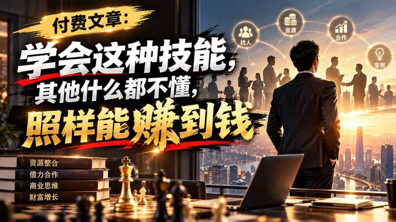 学会这种技能，其他什么都不懂，照样能賺到钱-稀缺资源网