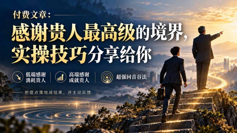 感谢贵人最高级的境界，实操技巧分享给你-稀缺资源网